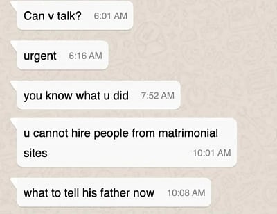 B'luru fintech Co-founder offers job to matrimonial match, chat with father goes viral