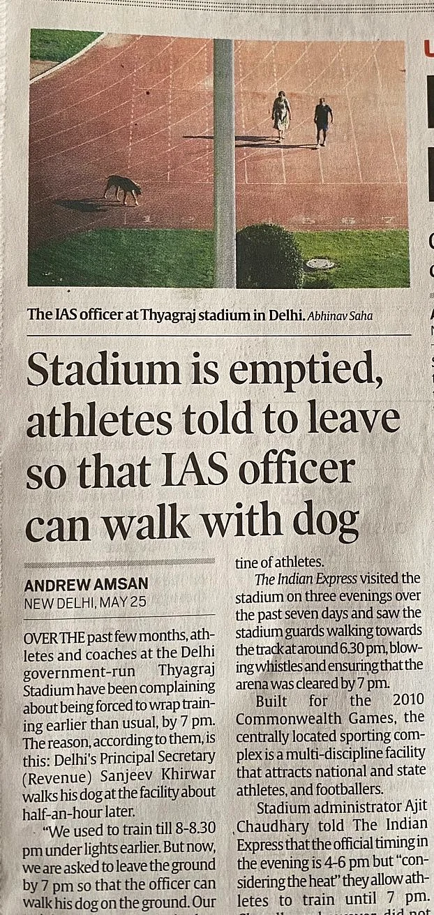 The news report in The Indian Express