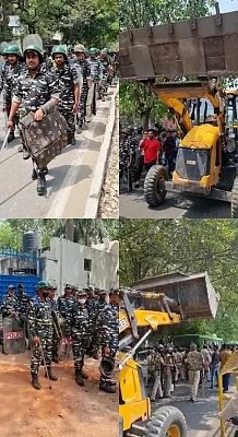 Anti-encroachment drive: Bulldozers reach Delhi's New Friends Colony, Mangolpuri, day after Shaheen Bagh
