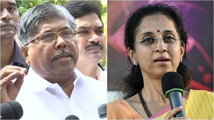 (Left) Chandrakant Patil; (right) Supriya Sule