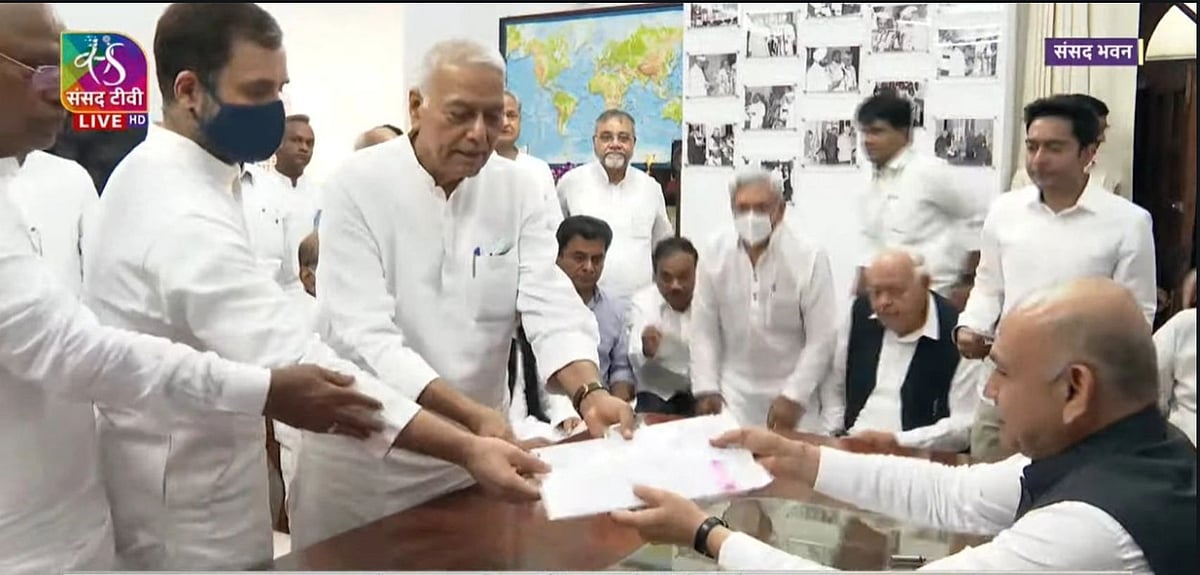 Yashwant Sinha files nomination for president poll