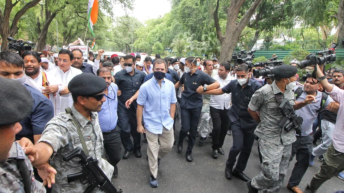 Congress leader Rahul Gandhi before heading to ED office on Monday