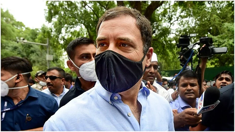 Congress leader Rahul Gandhi outside ED office