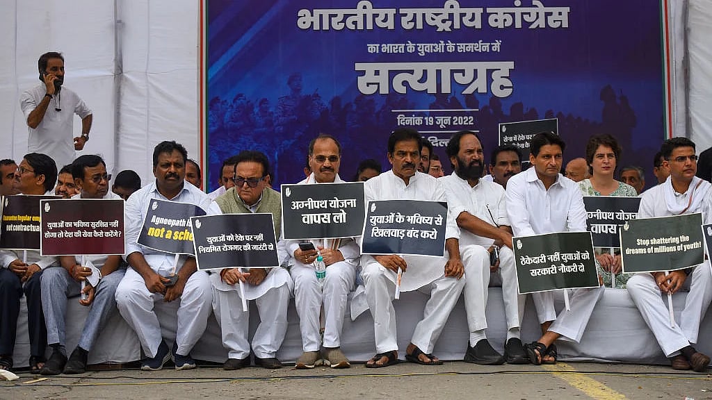 Agnipath: Congress 'Satyagraha' in all assembly seats today, asks govt to withdraw "Tuglaqi" move