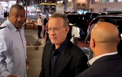 'Back the f*** off': Tom Hanks yells at fans after they cause wife Rita to trip