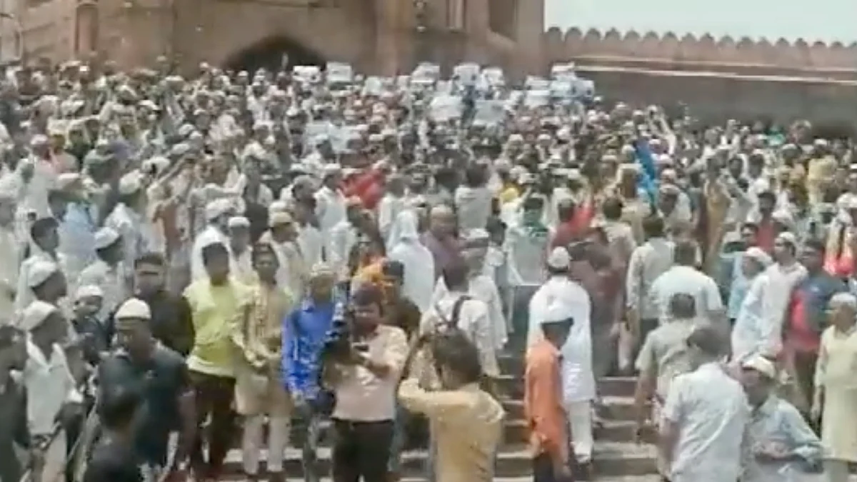 Prophet comments row: Massive protests at Jama Masjid, Delhi, demand for BJP's Nupur Sharma's arrest