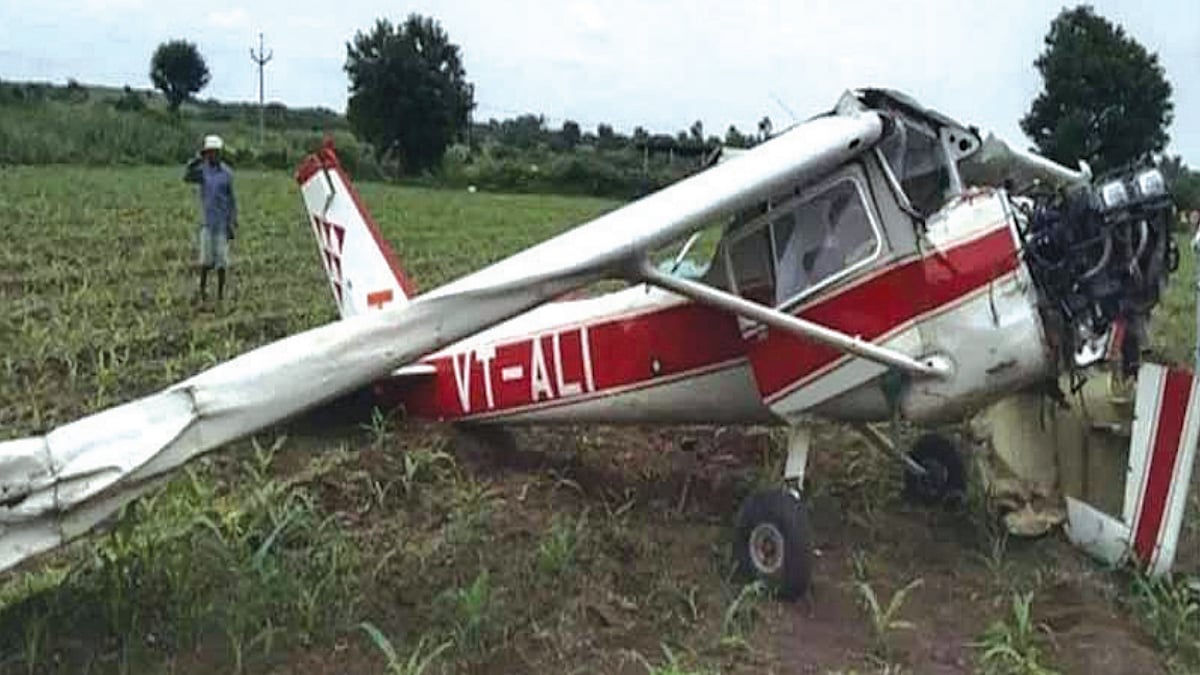 A trainer aircraft crash landed in a field in Maharashtra’s Pune district on July 25