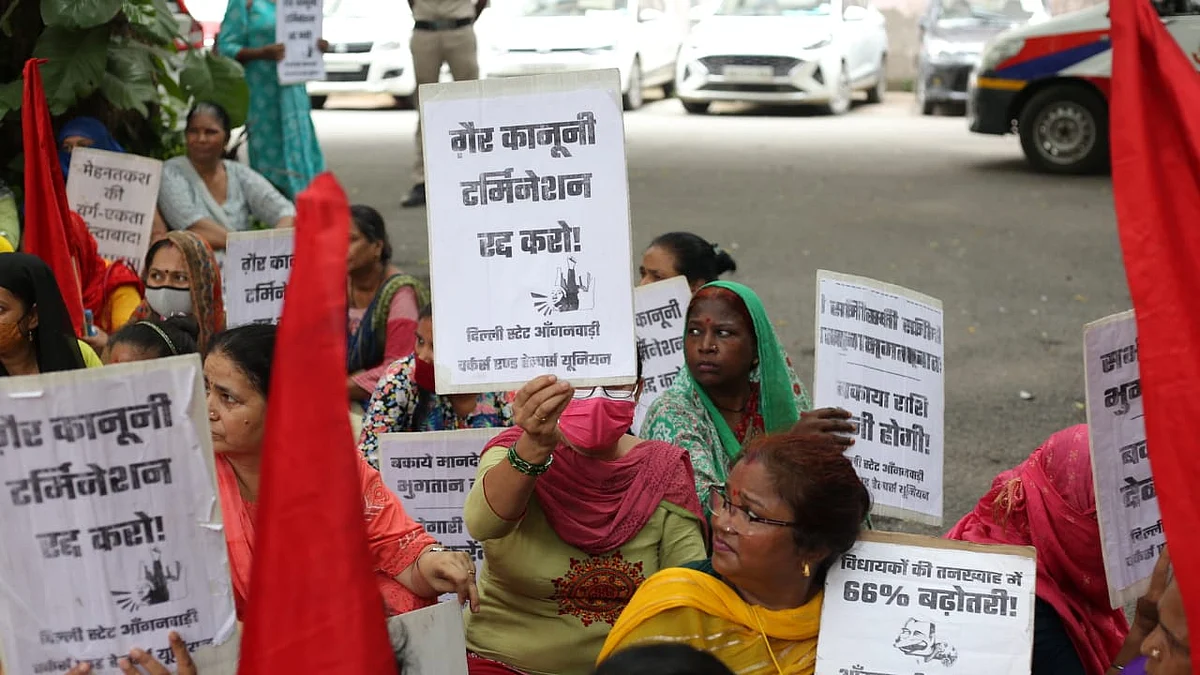 Protesting Anganwadi workers and helpers detained by Delhi Police; no end in sight to woes
