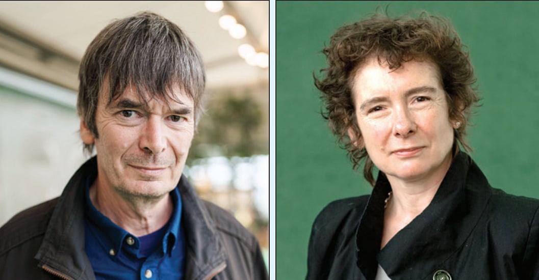 British writers Ian Rankin and Jeanette Winterson (right)