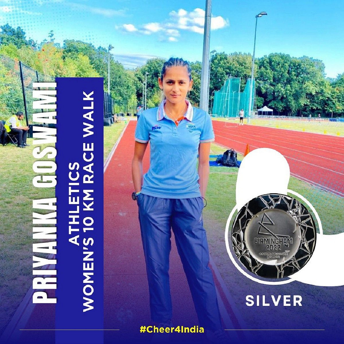 India's Priyanka Goswami wins silver in race walk, shatters national record