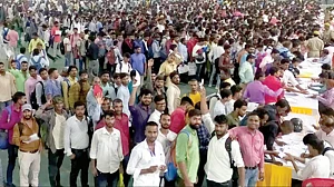 Frustrated job seekers waiting for information