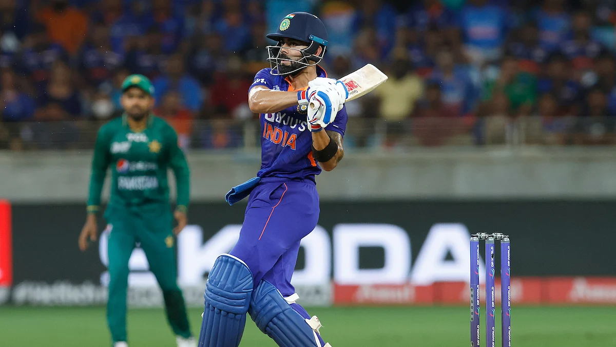 Virat Kohli in action against Pakistan on Sunday in Asia Cup in Dubai. Photo courtesy: Twitter @BCCI