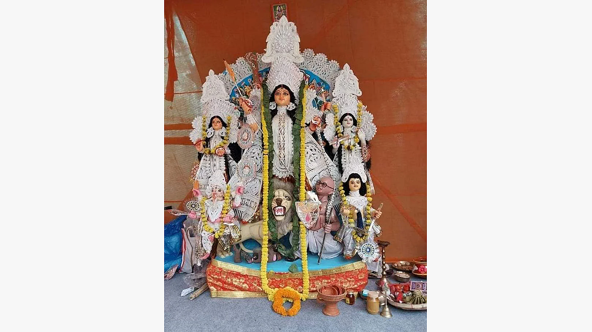 Gandhi look-alike as Asura at Kolkata puja pandal stokes controversy