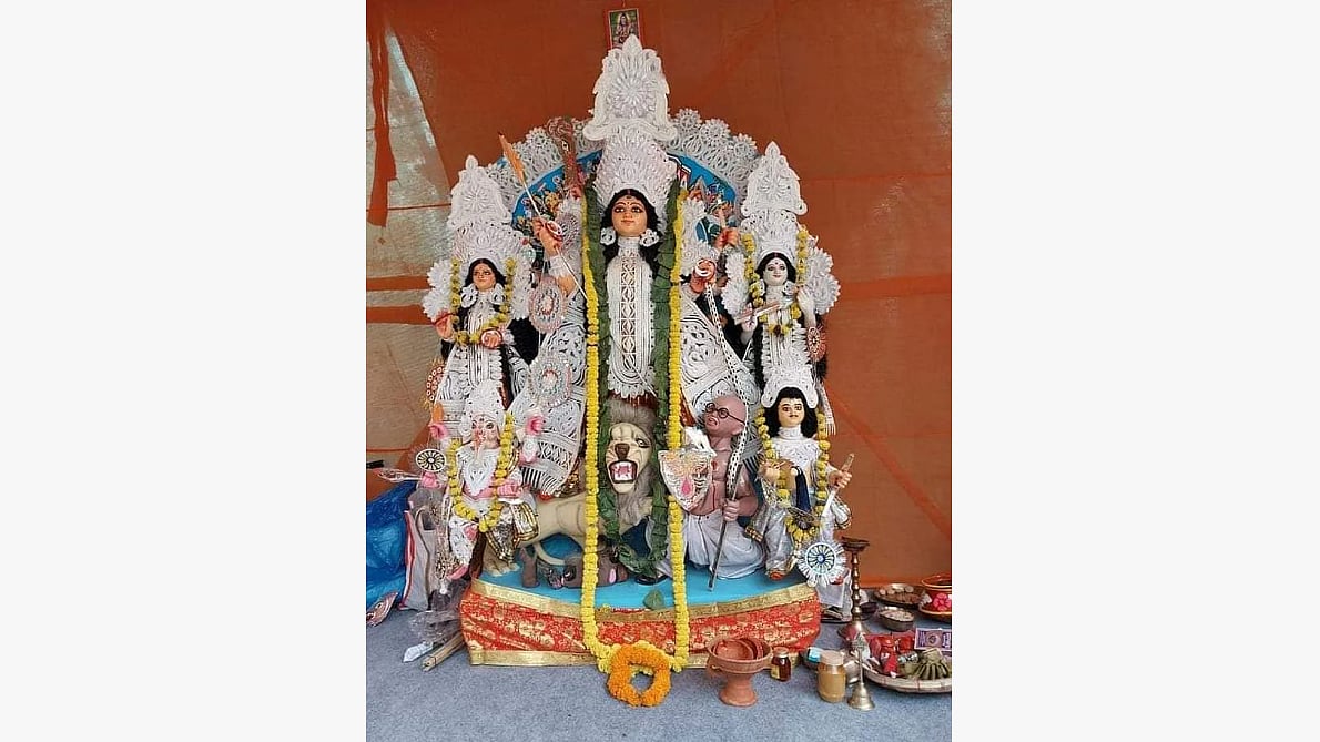 Gandhi look-alike as Asura at Kolkata puja pandal stokes controversy