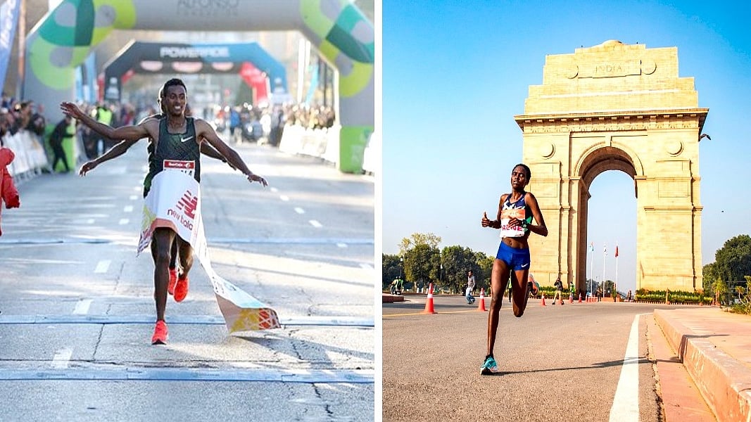 (left) Chala Regasa; (right) Irine Cheptai (Photo: Twitter)