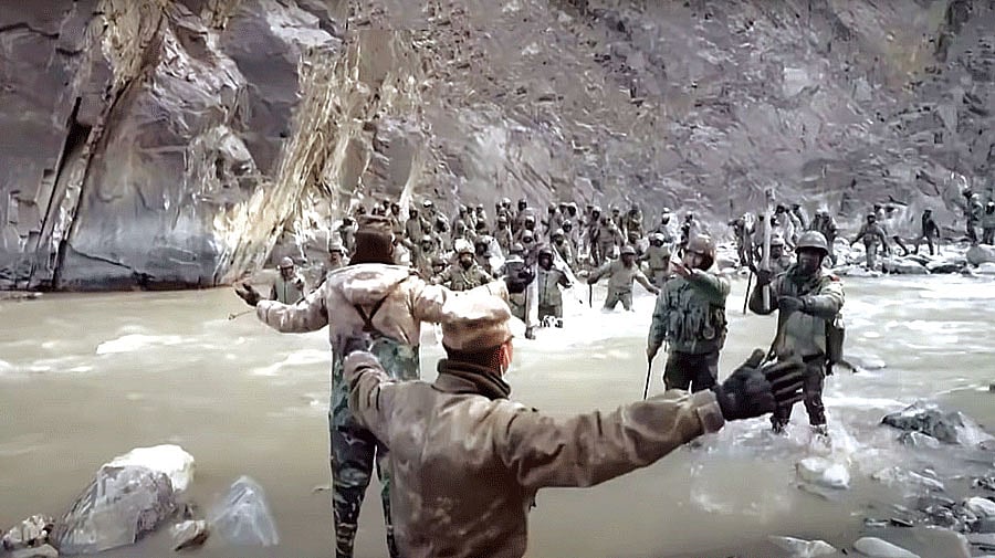 A video grab of the clash between Indian and PLA troops in Galwan Valley in 2020