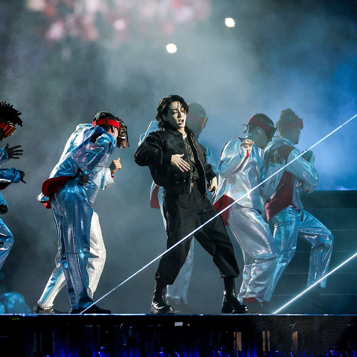 Jungkook of BTS performs at the opening ceremony of the World Cup
