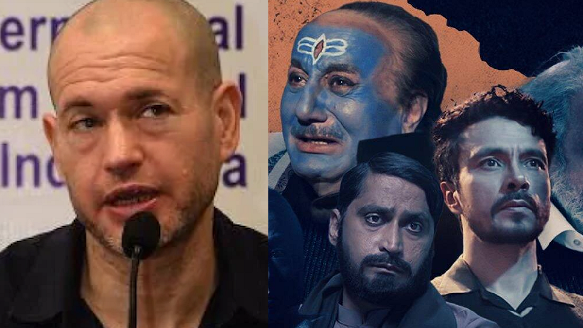 Israeli filmmaker Nadav Lapid (Left) The Kashmir Files poster (Right)