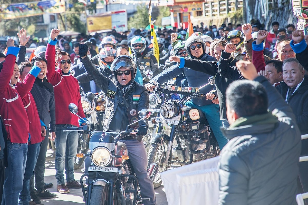 Tawang district enters Guinness World Records by forming largest helmet sentence