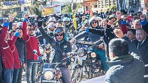 Tawang district enters Guinness World Records by forming largest helmet sentence