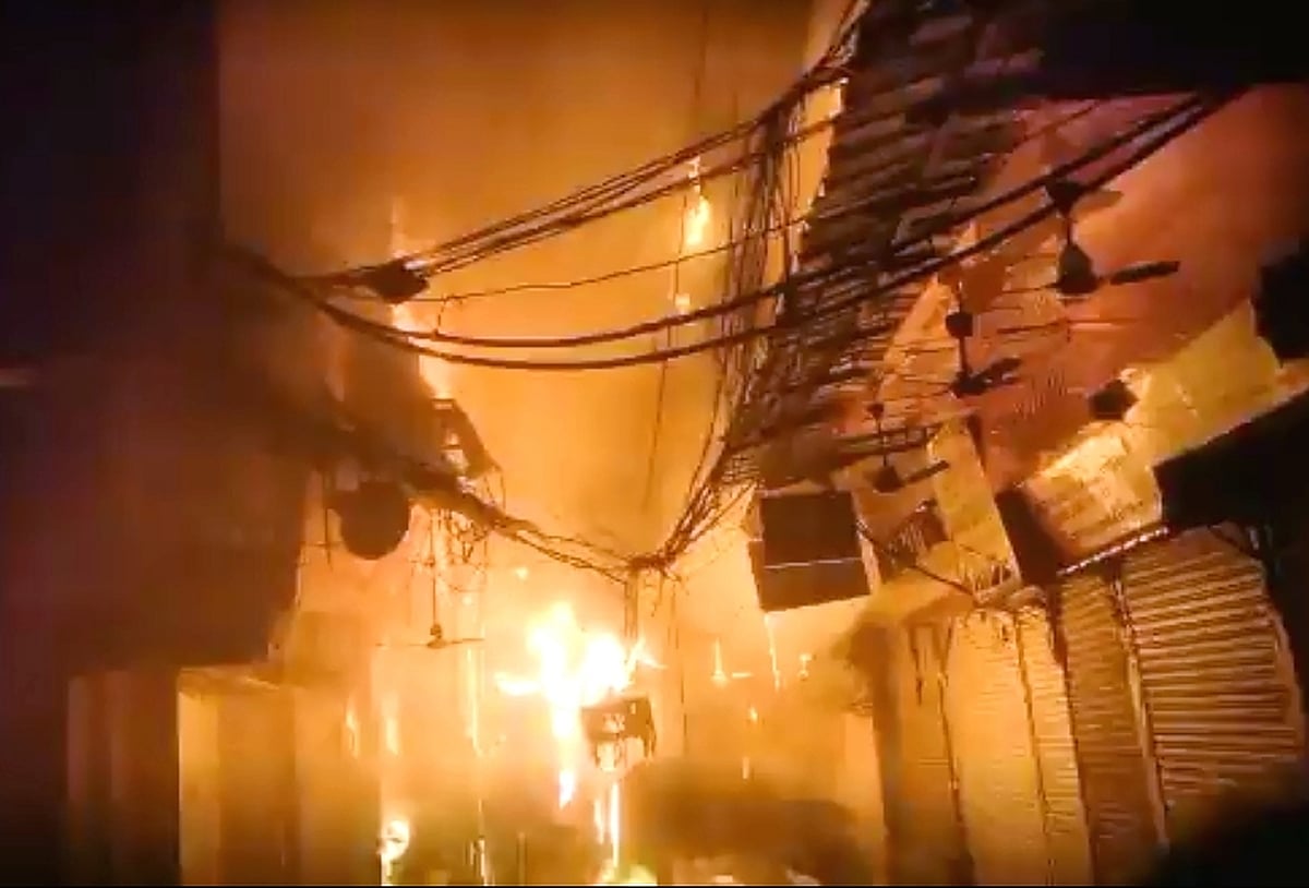 Over 50 shops gutted in fire at wholesale market in Delhi's Chandni Chowk