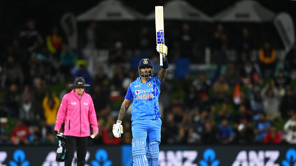 Suryakumar Yadav after scoring a 49-ball century against New Zealand on Sunday