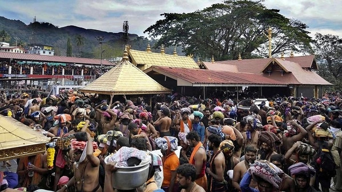A crowd of devotees at the Sabarimala temple (file photo)