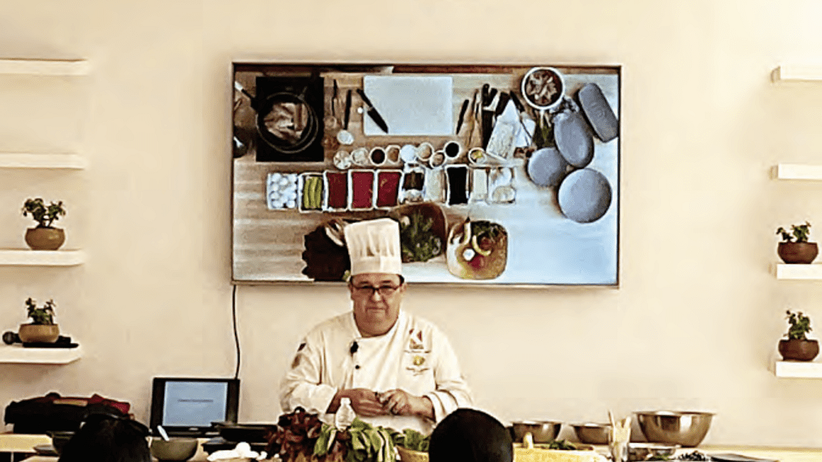 At a session on international cuisine made from local ingredients, chef Patrick. Photos by Tara Dasgupta