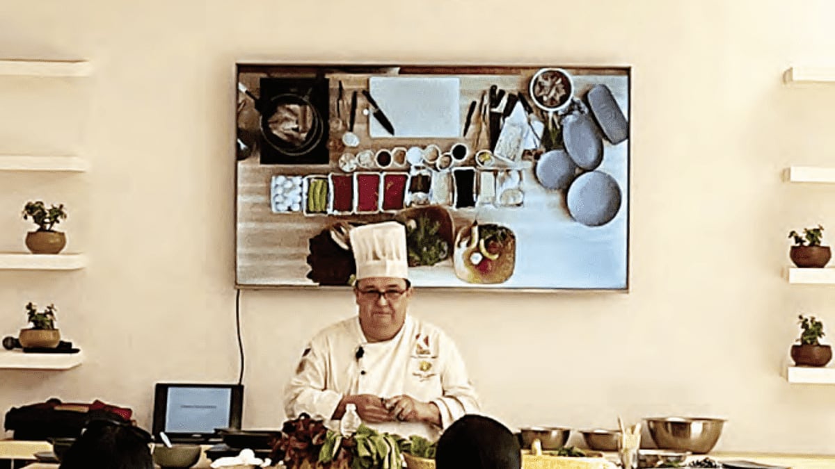 At a session on international cuisine made from local ingredients, chef Patrick. Photos by Tara Dasgupta
