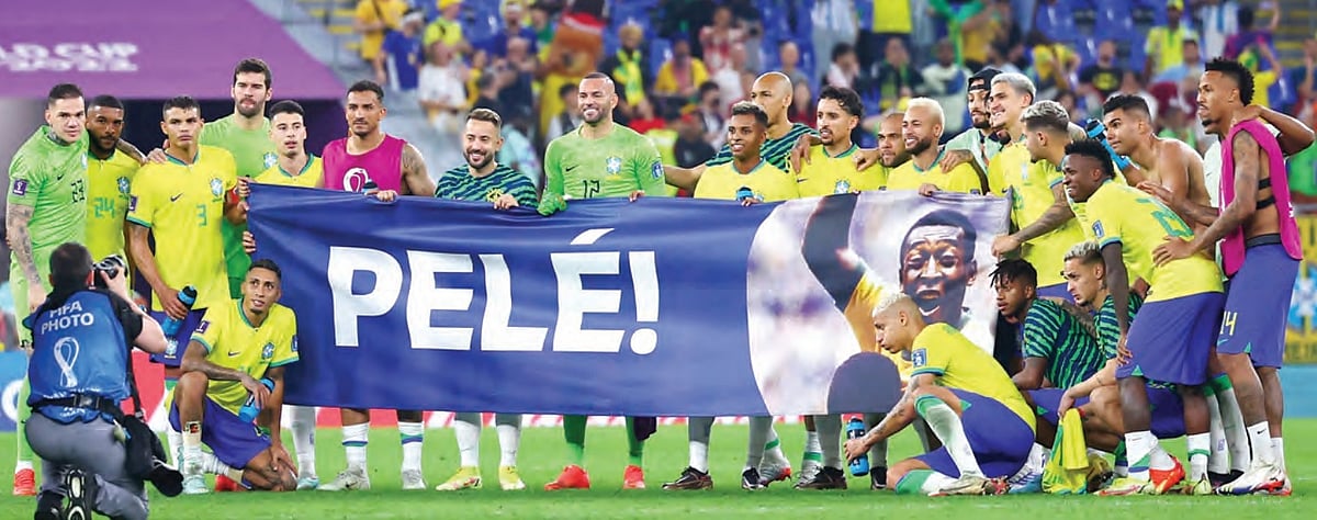 Recovery wishes for Pele from the Brazilian squad after their match with South Korea at Stadium 974 in Qatar, 6 Dec 2022. (Photo: Getty Images)