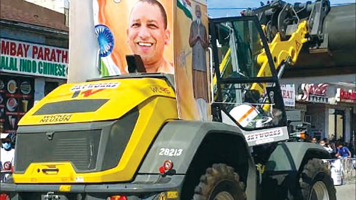 Bulldozer at the Gujarat Election Rally