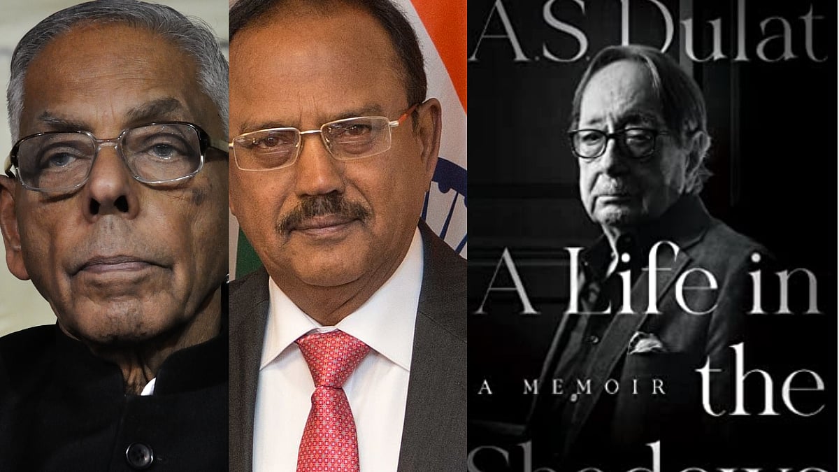 (Left to Right) M.K. Narayanan, Former National Security Adviser of India; Ajit Doval, Current National Security Adviser of India; A Life in the Shadows by AS Dulat