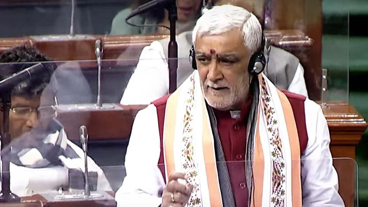 MoS for Consumer Affair Ashwini Kumar Choubey speaks in Lok Sabha during the ongoing Budget Session of Parliament, in New Delhi on Wednesday, February 09, 2022. (Photo: Lok Sabha/IANS)