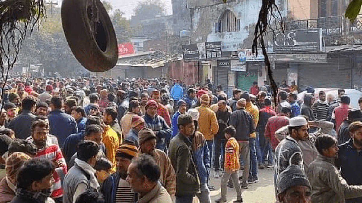 Residents of Banbhoolpura in Uttarakhand's Haldwani protest against their feared eviction