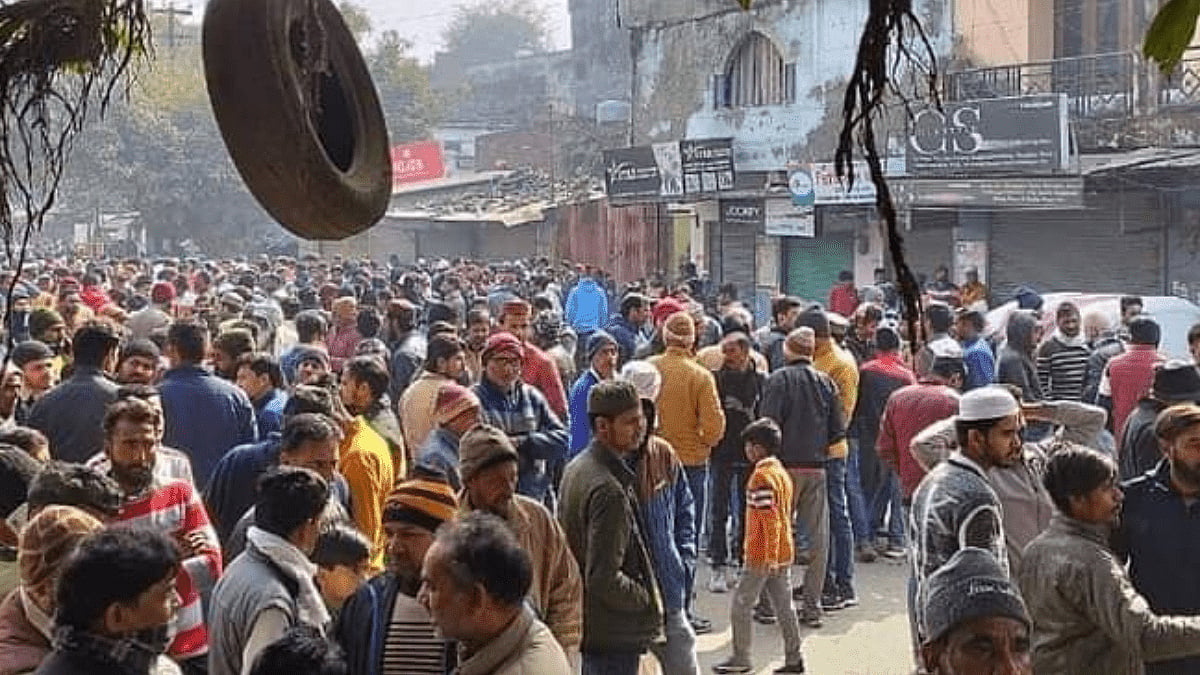 Residents of Banbhoolpura in Uttarakhand's Haldwani protest against their feared eviction
