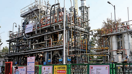 Hydrogen-enriched CNG plant at DTC Rajghat depot, New Delhi 