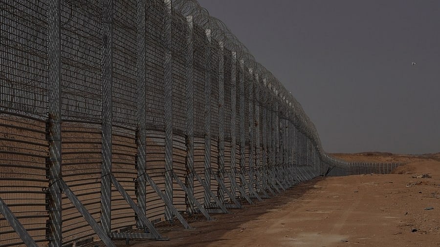 A portion of the barrier along the Gaza Strip. (Photo: Xinhua/POOL/Israel Defense Forces SPOKESPERSON'S UNIT/IANS)