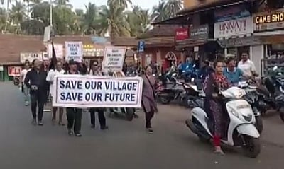 Locals protest against  drugs and prostitution in Goa on Sunday, Jan 8 (Photo: IANS)