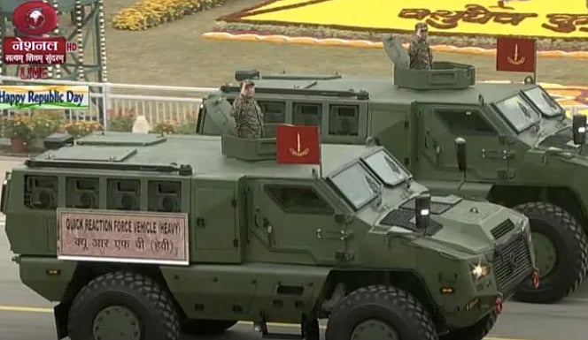 'Quick Reaction Fighting Vehicle (QRFV)' has been manufactured under India's Atma Nirbhar Bharat Scheme, ideally designed for troops operating in Ladakh, Sikkim and Arunachal Pradesh.