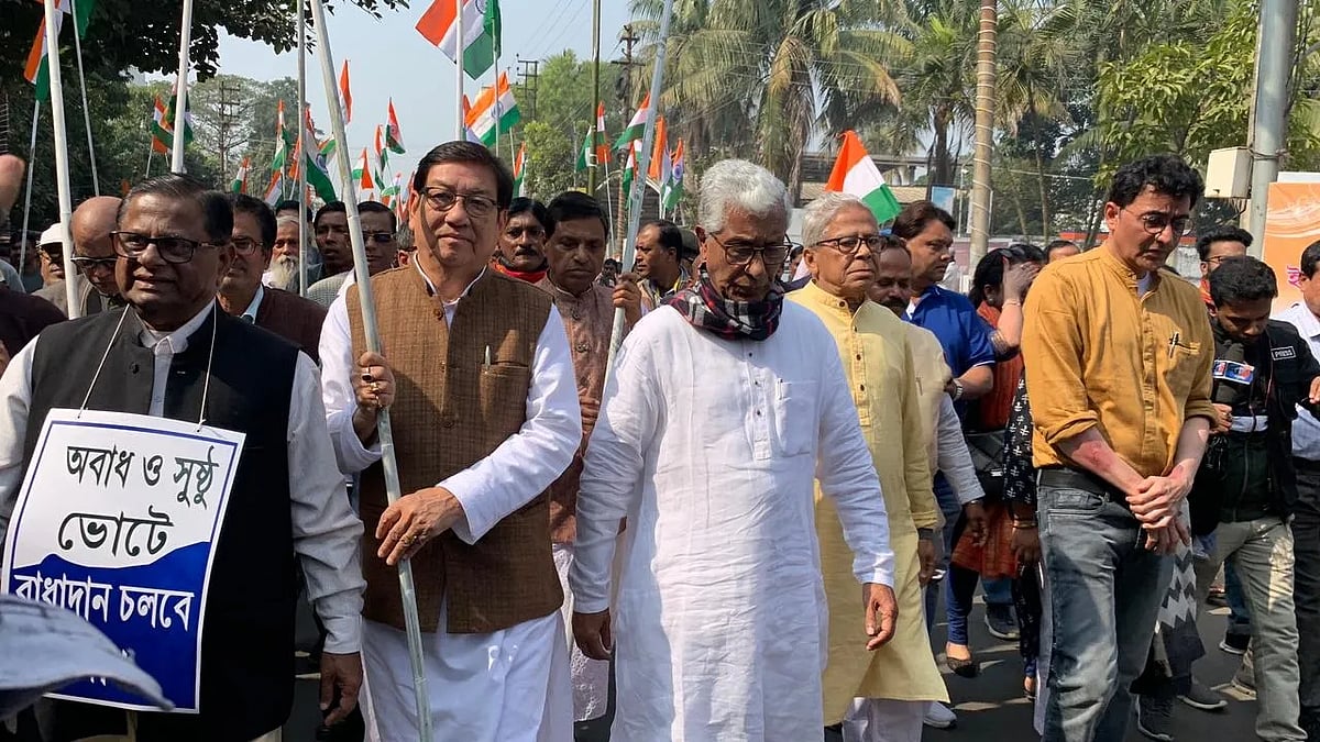 Cong, Left parties' joint rally in Tripura to stop violence ahead of Feb 16 polls