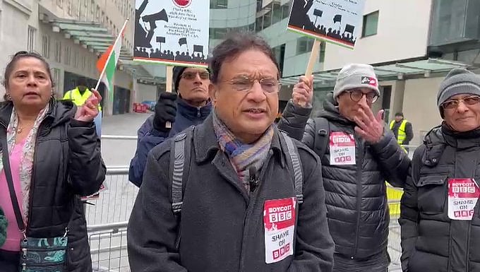 Watch: BJP supporters in London protest against the BBC at their Headquarters