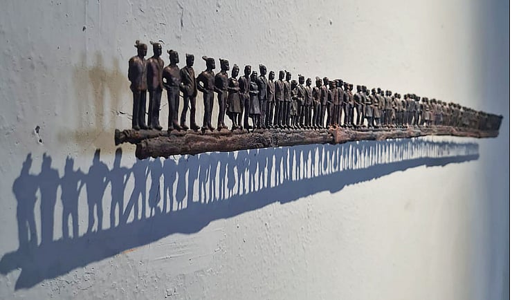 Amol K. Patil’s ‘The
Politics of Skin and Movement’ installation at the Kochi Biennale 2023. Photos by Antara Dasgupta.