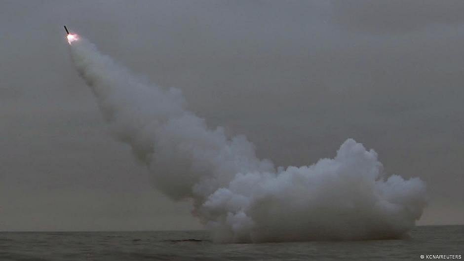 File photo of North Korea testing a submarine-launched cruise missile (photo: National Herald Archives)