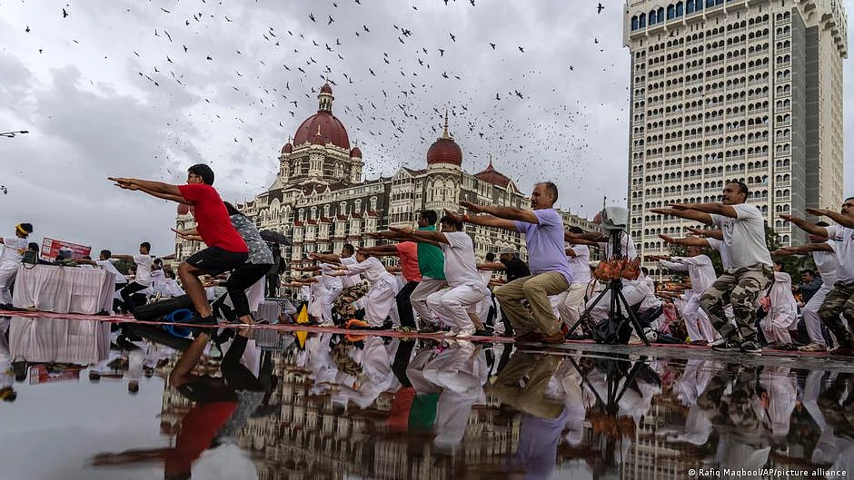 A group of people exercising in Mumbai