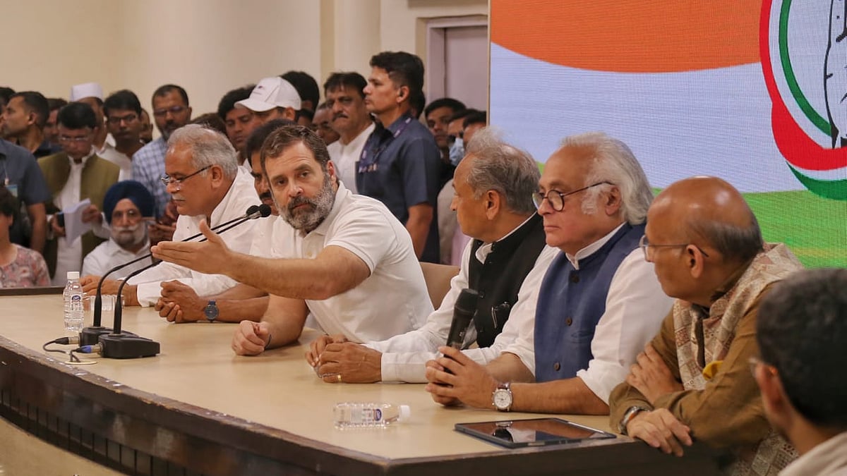 Rahul Gandhi, along with other Congress leaders addressed the media at a press conference on March 25, a day after his disqualification as 