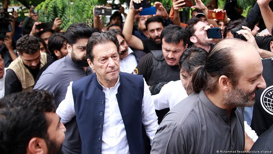 Former Pak PM Imran Khan with his supporters 