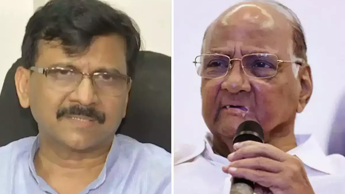 Shiv Sena MP Sanjay Raut (Left); NCP Chief Sharad Pawar