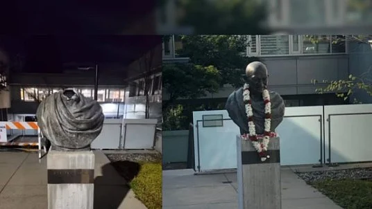 Khalistan supporters vandalize Gandhi's statue in Canada again