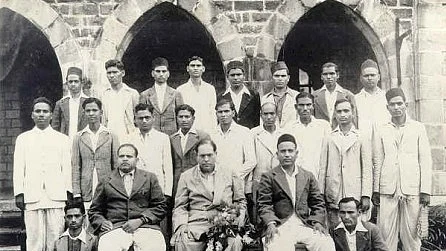 Dr. B.R. Ambedkar with Dadasaheb Gaikwad and local government officials at Collector Office, Nashik, 1946