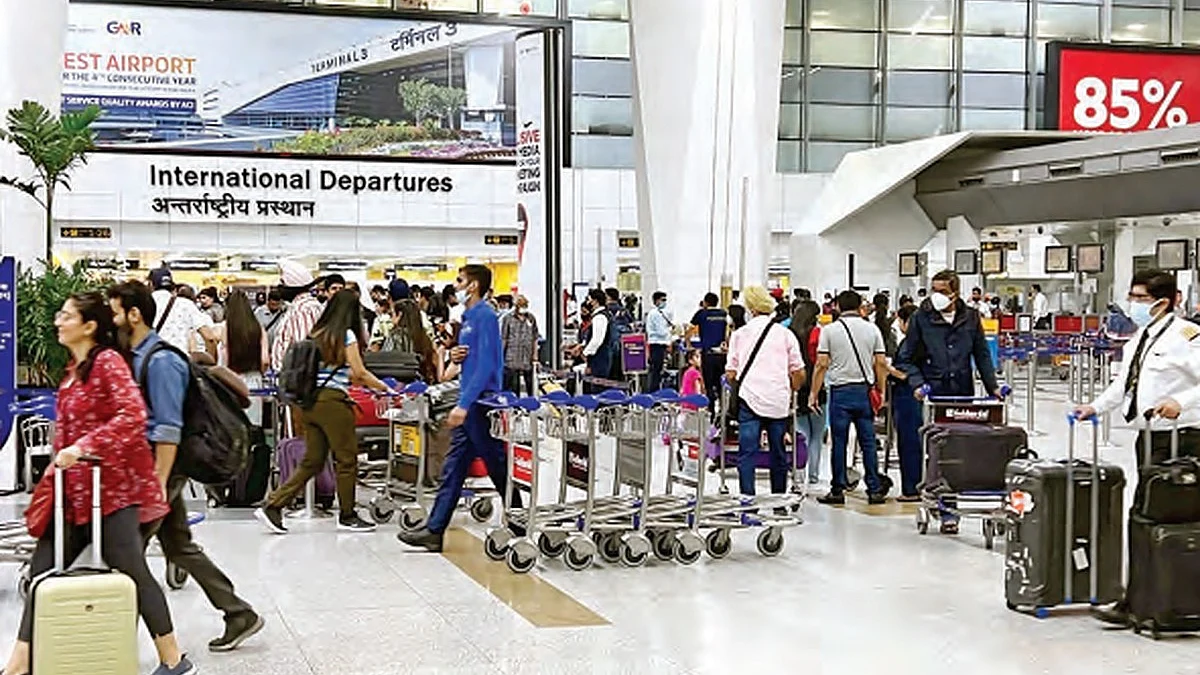 A crowded IGI airport, New Delhi (Source: Getty Images)